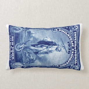 1936 International Philatelic Expo New York Lumbar Pillow