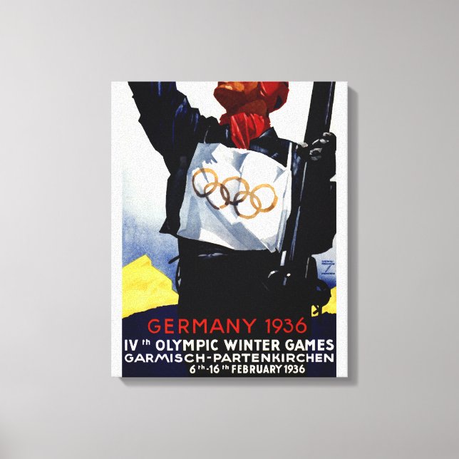 1936 Olympic Winter Games Advertisement Poster Canvas Print (Front)