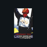 1936 Olympic Winter Games Advertisement Poster Canvas Print<br><div class="desc">Bavaria,  Germany - 1936 Olympic Winter Games Advertisement Poster - Bavaria,  Germany  was created in 1936. This image depicts scenes from Bavaria,  Germany.</div>