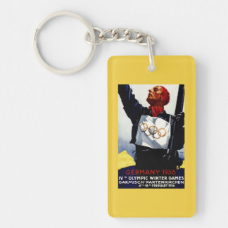 1936 Olympic Winter Games Advertisement Poster Keychain