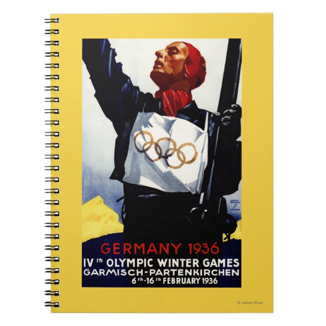 1936 Olympic Winter Games Advertisement Poster Notebook (Front)