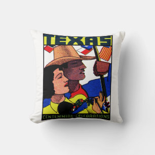 1936 Texas Centennial Throw Pillow