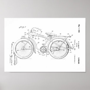1936 Vintage Bicycle Patent Art Print