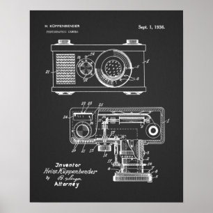 1936 Vintage Camera Patent Art Drawing Print