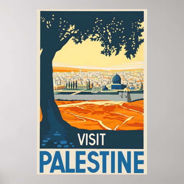 1936 Visit Palestine Old Jerusalem - Vintage Poster (Front)