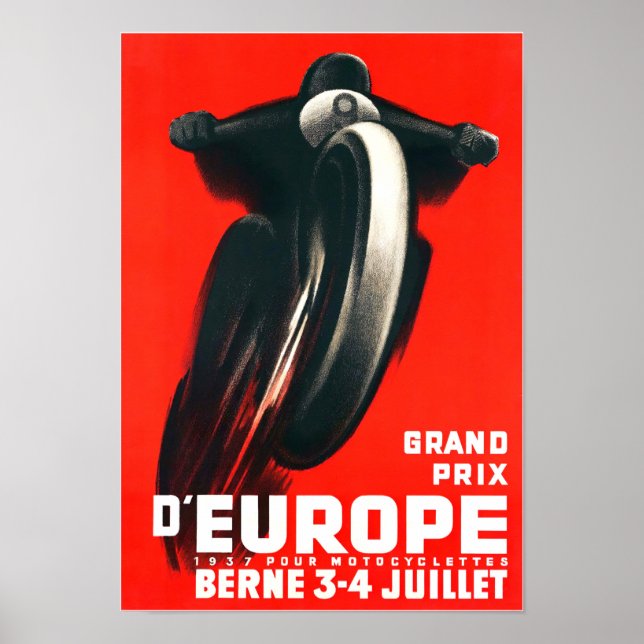 1937 Bern motorcycle vintage racing Poster (Front)