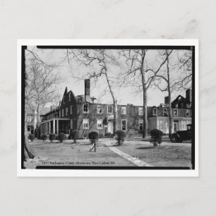 1937 Burlington County Almshouse, New Lisbon, NJ Postcard