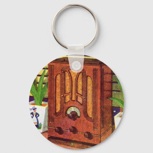 1937 cathedral radio keychain (Front)