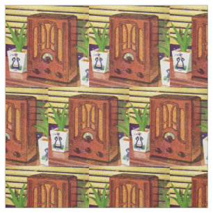 1937 cathedral radio print fabric