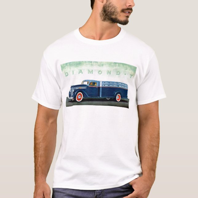 1937 Diamond T blue truck T-Shirt (Front)