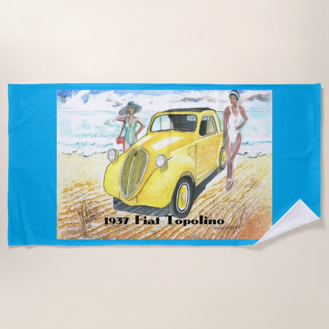 1937 Fiat Topolino Beach Towel (Front)
