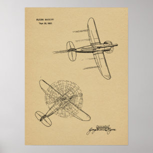 1937 Helicopter Airplane Patent Art Drawing Print