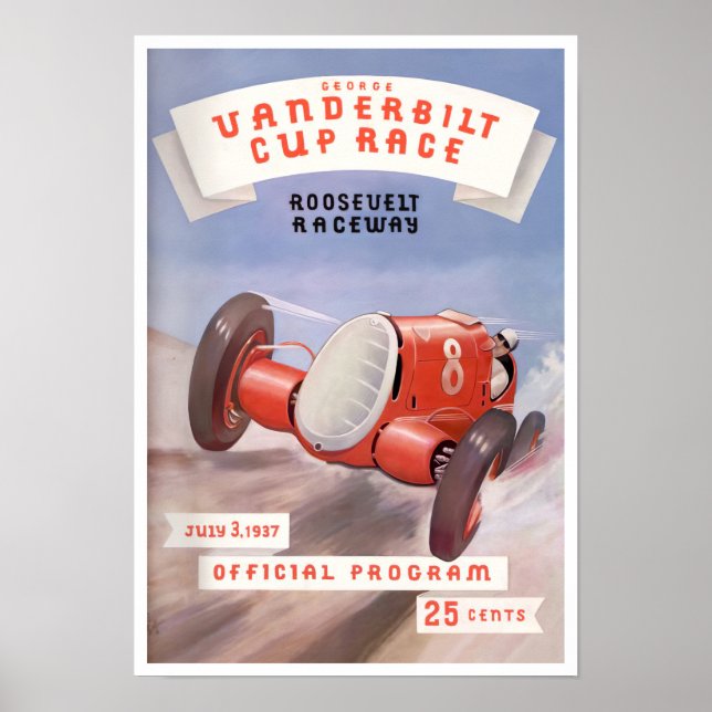 1937 Vanderbilt Cup vintage racing Poster (Front)