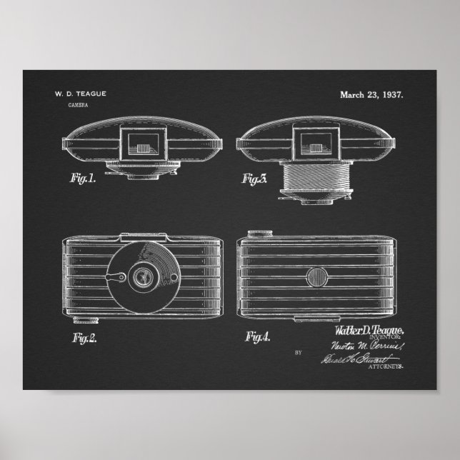 1937 Vintage Camera Patent Art Drawing Print (Front)
