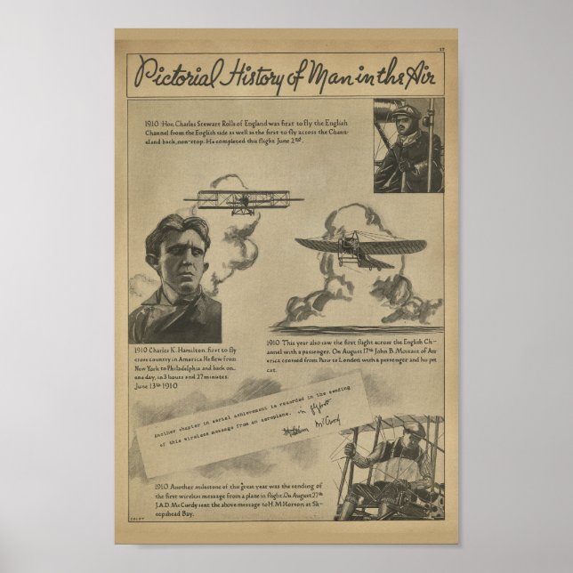 1938 Aviation Magazine Air History Art Print (Front)