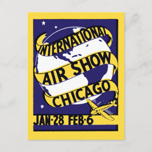 1938 Chicago International Air Show Postcard