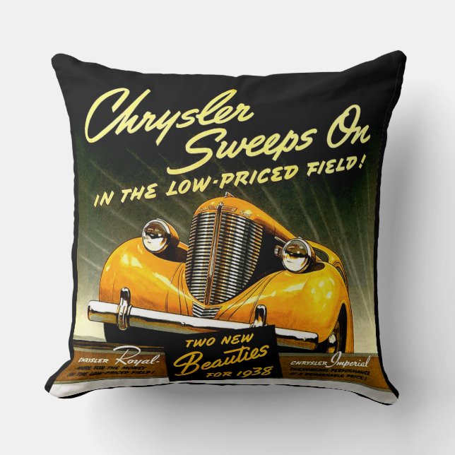 1938 Chrysler Sweeps On Throw Pillow (Front)