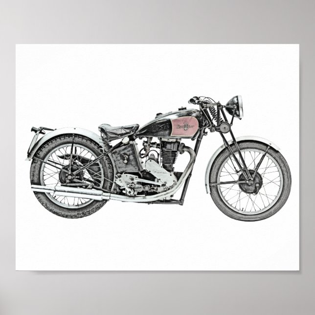 1938 Excelsior Warrior Motorcycle Poster (Front)