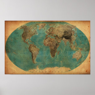 1938 Map of the World Poster