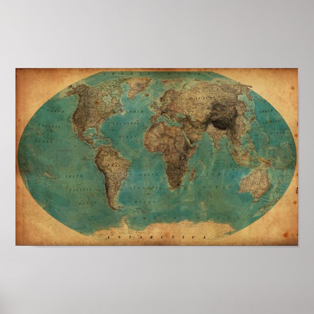 1938 Map of the World Poster (Front)