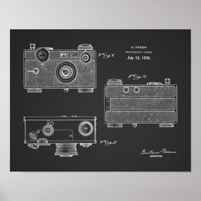 1938 Vintage Camera Patent Art Drawing Print (Front)