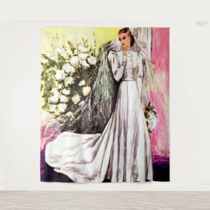 1938 wedding gown print tapestry