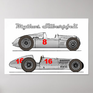 1939 Auto-Union Sielberpfeil Poster