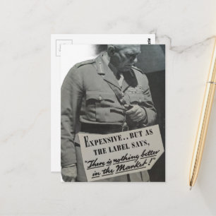 1939 Black and White Expensive Man Collage Postcard