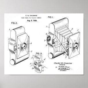1939 Folding Camera Patent Art Drawing Print