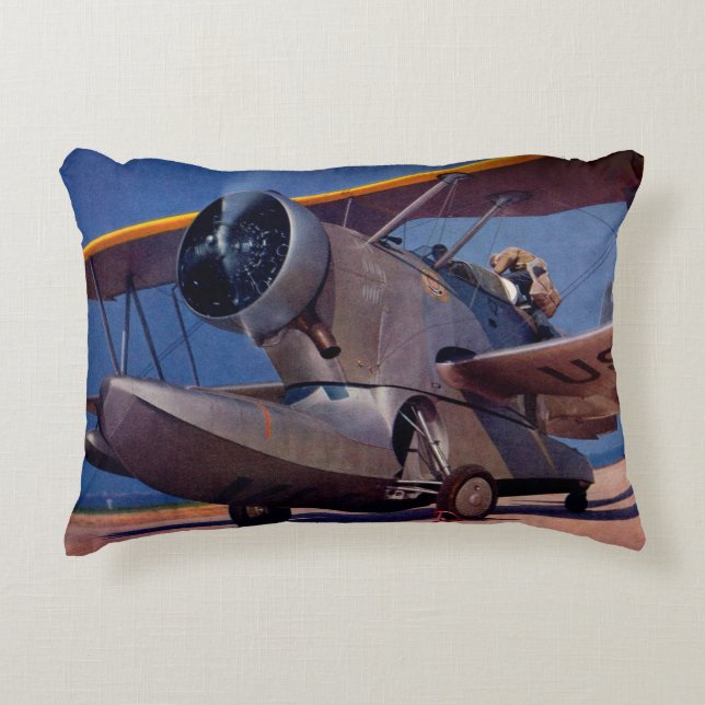 1939 Grumman F-2 aircraft Accent Pillow (Front)