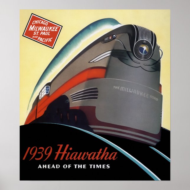 1939 HIAWATHA STREAMLINED TRAIN POSTER (Front)
