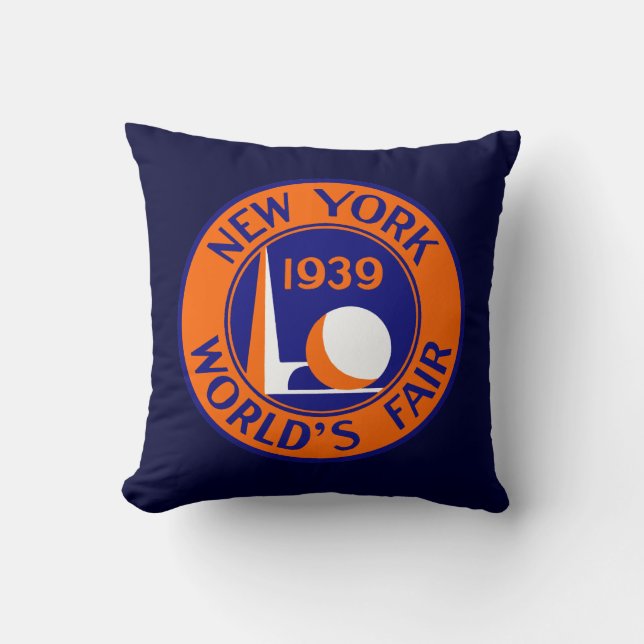 1939 New York World's Fair Throw Pillow (Front)