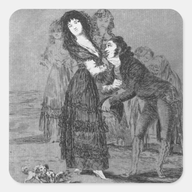 193-0082127 Which of them is more overcome?, plate Square Sticker (Front)