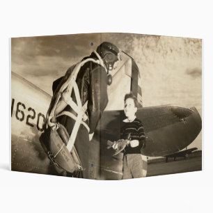 1940 American military pilot and young boy Binder