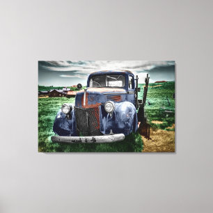 1940 Antique Truck Colorized Photo Canvas Print