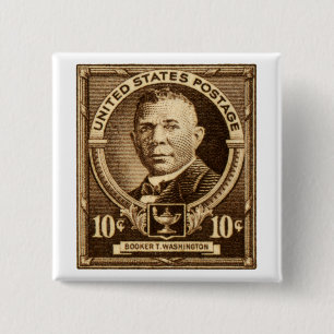 1940 Booker T. Washington Stamp 2 Inch Square Button