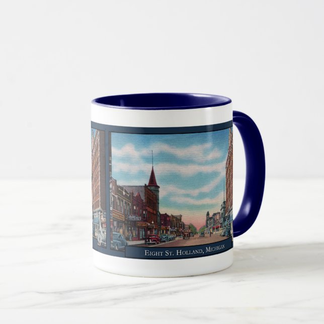1940 Mug à café à deux tons Holland Michigan (Devant droit)