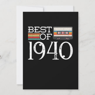 1940 Vintage 80 th Birthday Anniversary Gift Invitation