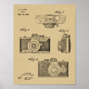 1940 Vintage Camera Patent Art Drawing Print