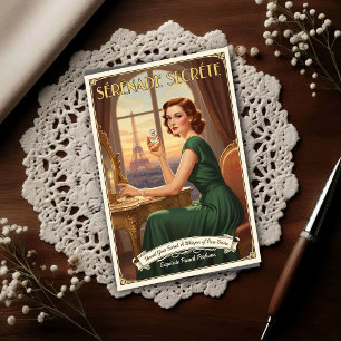 1940 Vintage Sérénade Secrète Perfume Advertising Postcard