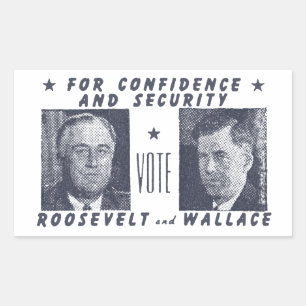 1940 Vote Roosevelt + Wallace, grey Sticker