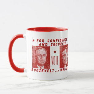 1940 Vote Roosevelt + Wallace, red Mug