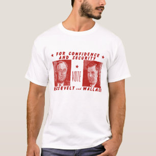 1940 Vote Roosevelt + Wallace, red T-Shirt