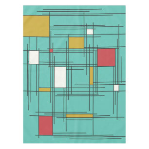 1940s Abstract Art Lines Tablecloth