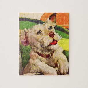 1940s adorable terrier dog jigsaw puzzle