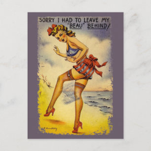 1940s Baignade Beauté Funny Carte postale
