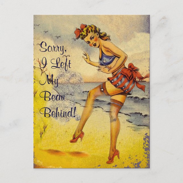1940s Baignade Beauté Funny Carte postale (Devant)