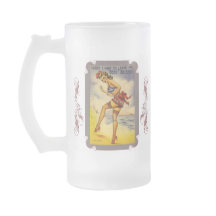 1940s Bathing Beauty Funny Frosted Beer Mug