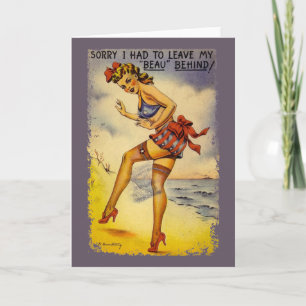 1940s Bathing Beauty Funny Greeting Card