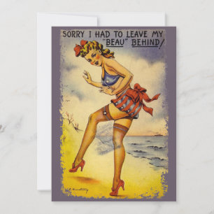 1940s Bathing Beauty Funny Party Invitation